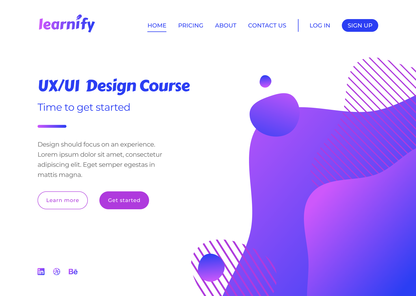 A website page for a fictional company called 'Learnify' that successfully demonstrates all of the design principles in this post.